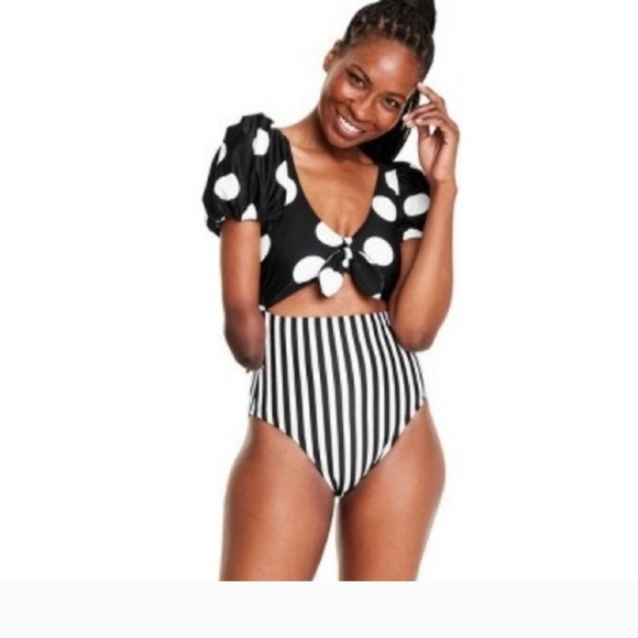 Tabitha Brown one piece Swim Suite Polkadot 3X - Picture 4 of 7